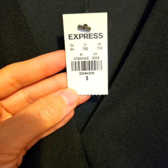 Express NWT Bodycon black Long Sleeve Cocktail Dress. Size Small . - Picture 5 of 7